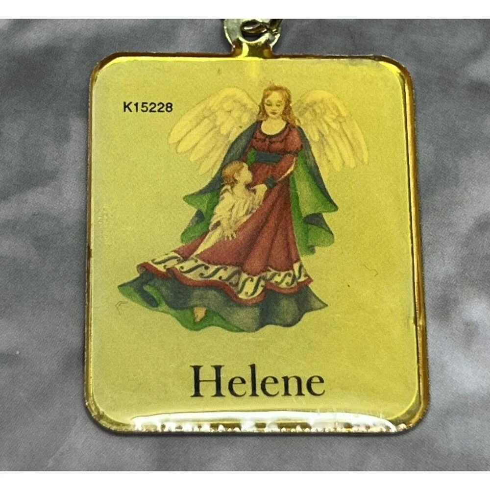 Christian Catholic Helene Guardian Angel Vintage Keychain Keyring